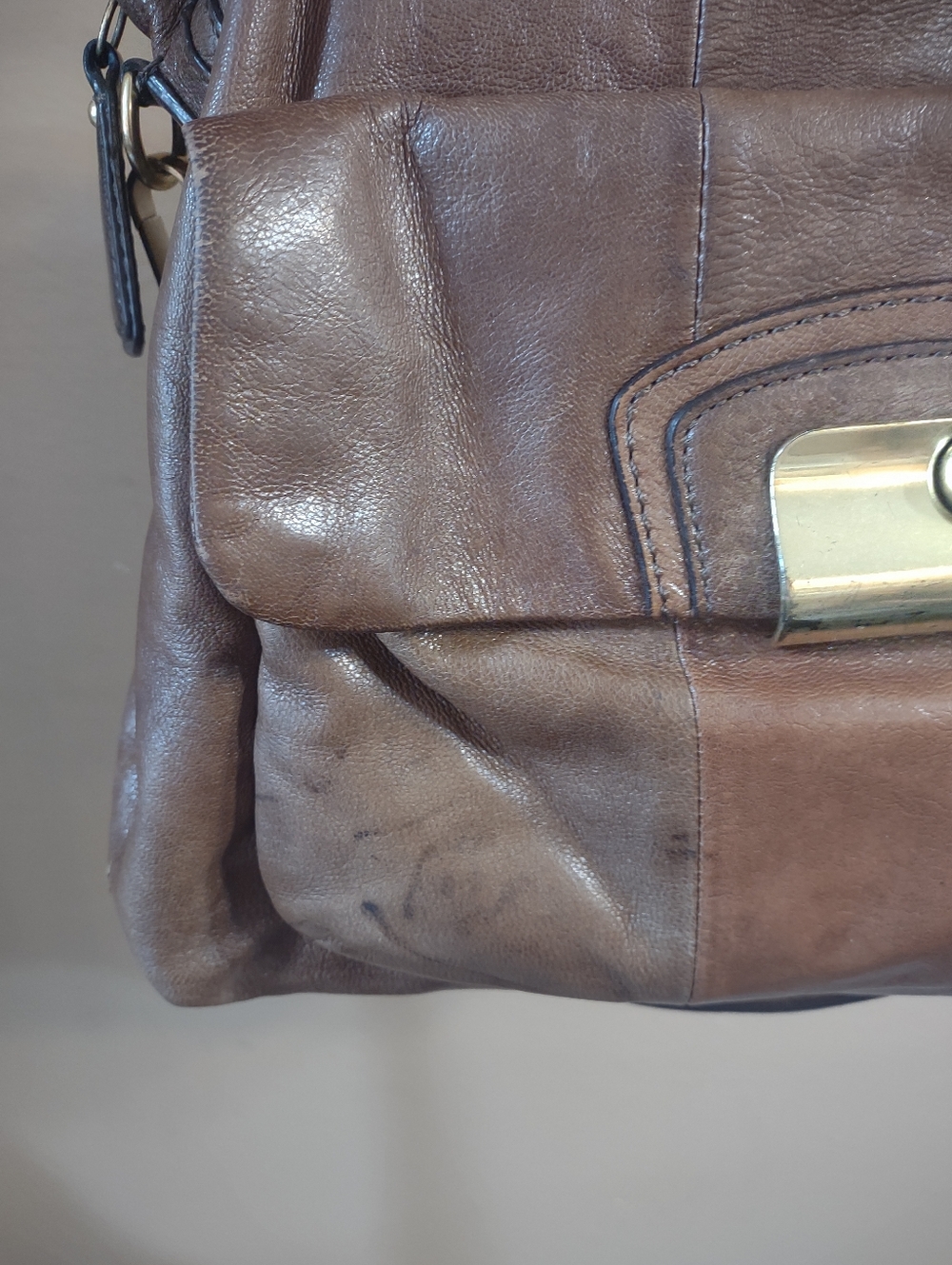 Coach Vintage Brown Leather Shoulder Bag with Chain Strap - Picture 3 of 16